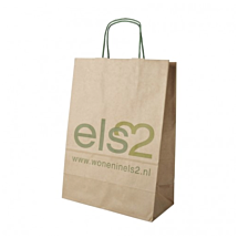 Papieren tas met eigen logo / gerold handvat